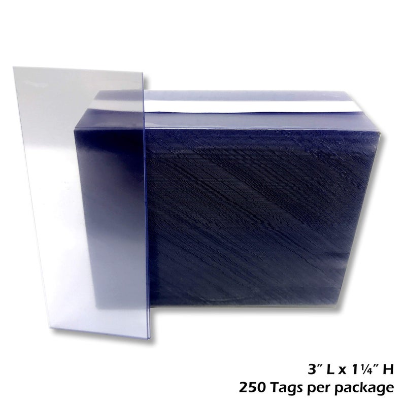 Store Fixtures Direct 1.25x3" Clear Plastic Tags, Shelf Label Holders - 2000 Pack - Image 2